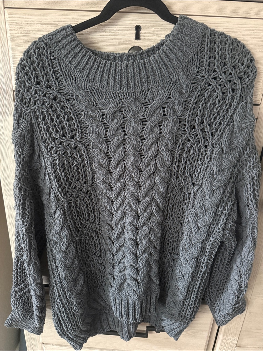 Kohl's Gray Cable Knit Crewneck Sweater